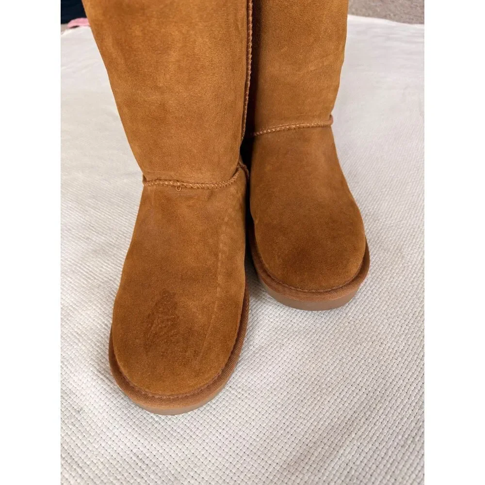 Koolaburra by UGG Short Boot Women's | Chestnut Suede Sherpa Style 1017090W